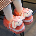 Autumn winter children's slippers, warm boys girls, parent-child bag, plush cotton shoes for infants and young children. 