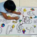 Kids Colouring Mat Art Crayon Marker Reusable Children Drawing roll Sketch. 