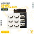 3 Pairs 3D Eye Lashes - High Quality Eyelashes | Black Thick 3D Fiber Naturally Long  fake_eyelashes False Eyelashes Simple Fidelity design | 3 Pairs 3D Eye Lashes - High Quality Eyelashes (with free Glue). 