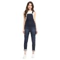 Girls women navy blue denim romper jumpsuit. 
