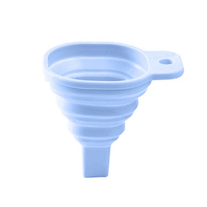 Novelty silicone folding funnel telescopic long Style funnels for household liquid dispensing Kitchen Gadgets blue