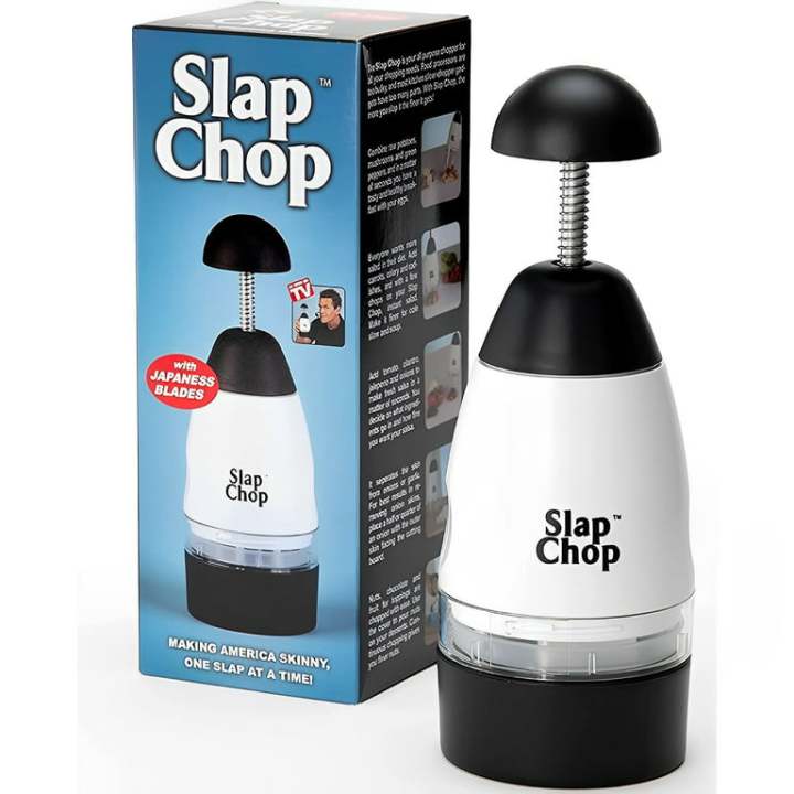 Original Slap Chop slicer with Japanese stainless steel blades and butterfly opening for easy cleaning – Vegetable chopper – Mini salad slicer – Kitchen accessory