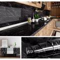 Glossy Marble Sheet WallPaper Waterproof Heat Resistant Self Adhesive Anti Oil Kitchen Wallpaper Marble Sheet for Kitchen Black And Different  Colors.. 