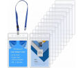 Vertical Clear Waterproof ID Card Holders with Sealable Zip Name Tag Badge B1. 