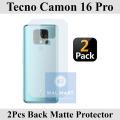Tecno Camon 16 Pro Back Protector Carbon Fiber Matte Soft Skin Sheet For Tecno Camon 16 Pro - 2Pcs. 