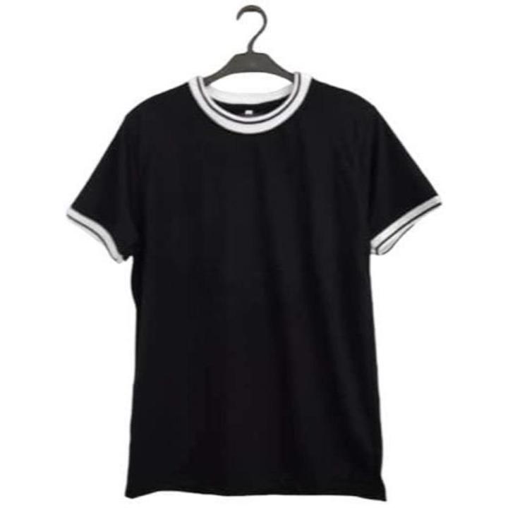 Black T Shirt With Good Quality Good Fabric Stich In Half Sleeves T Shirts For Men