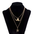 Wholesale orange flower chain necklace iron necklace for women artificial jewellery. 