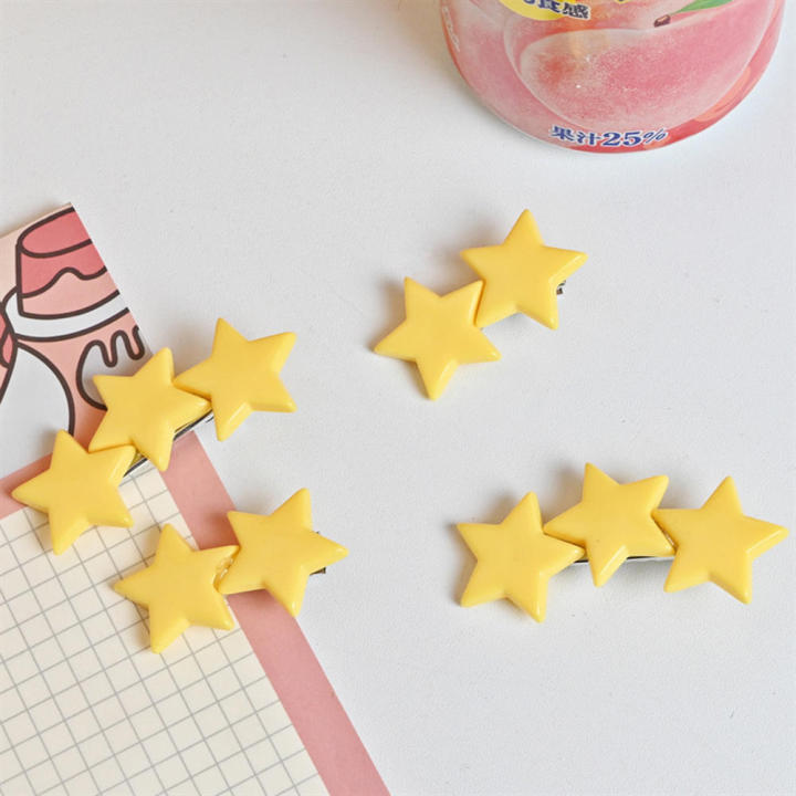 Cute hairpin Cartoon hairpin Stylish hairpin Girl children hairpin One line hairpin Kawaii hairpin Star hairpin Yellow hairpin hairpin for Children hairpin Girls' accessories Summer hairpin wear