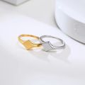 Pinky Ring, Signet Ring, Men Women Ring,Stainless Steel Floral Signet Rings,CZ North Star Celestial Ring. 