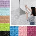 3D Brick Wallpaper, Brick Pattern Wall Stickers, Self- Adhesive Wallpaper for Living Room Bedroom. 