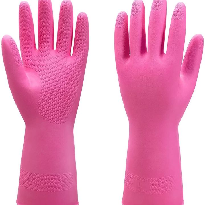Kitchen%20Bathroom%20Dishes%20Floors%20All%20Purpose%20Cleaning%20Gloves%20Pink%201%20Pair%20Pack%20-%20Image%203
