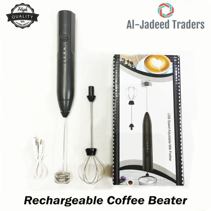 Coffee Beater and Egg Whisker - Rechargeable - Milk Frother & Foamer - Egg Beater - Cake Beater - Portable Hand Beater & Mixer