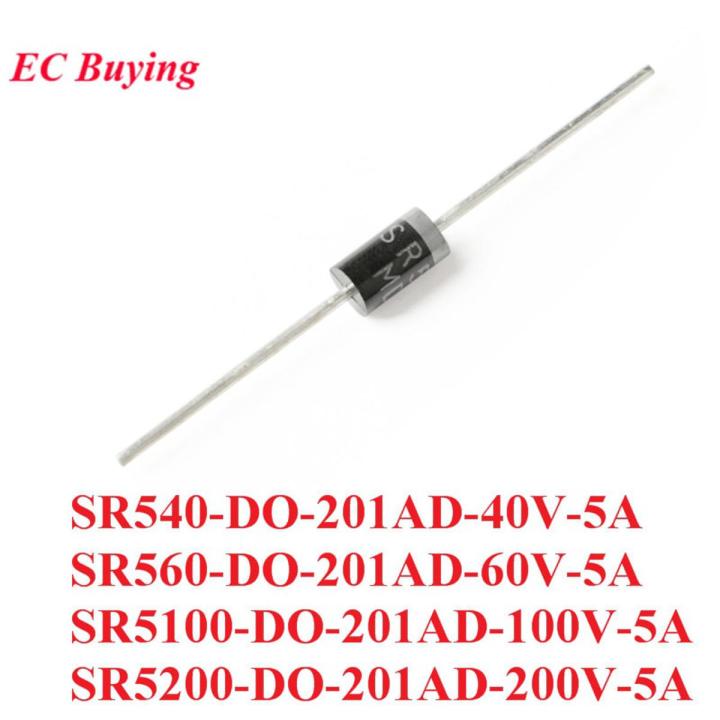 10PCS SR540 SR560 SR5100 SR5200 DO-201AD Schottky Rectifier Diode Rectifier Silicon Bridge Rectifier 40V 60V 100V 200V 5A