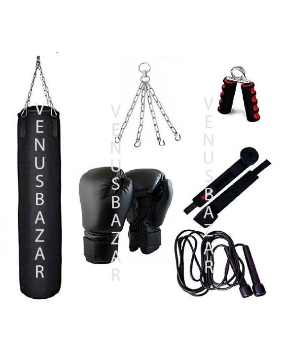 Pack%20Of%206,%204Ft%20Boxing%20Bag%20Punching%20Bag%20With%20Gloves%20Chain%20Skipping%20Rope%20Gripper%20&%20Gum%20Gloves%20-%20Image%202