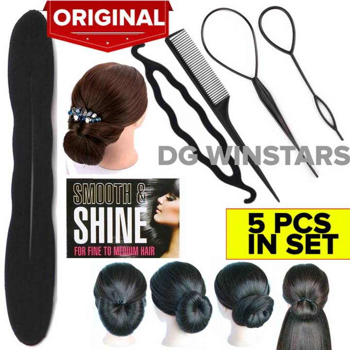 Hair Puff Maker Comb Sponge Hair Make Pad Comb hair Hair Puff Hairstyle Device Hair Ponytail Comb Styling Tools Hair Styling Clip Stick Bun Maker Braid Tool Hair Accessories HAIR STYLE TOOL SET FOR PERFECT HAIR STYLE AND LOOK
