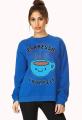 ESPRESSO blue New Fashion Printed Fleece sweetshirt For Womens. 