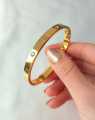 Arm Bangle, Golden Karra, Premium Quality / Beautiful Shiny Elegant color / Bangle for Girls and Women, Fashion Jewelry, Stainless Steel.. 