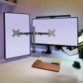 LB-T022 Double Screen Stand - Fully Adjustable Computer Monitor Desk Mount Arms, Supports Monitors Up To 32 KG, Max 100 x 100 VESA, Rotation & Tilt, Black. 