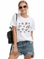 Heartstopper Leaves pattern print T Shirt 2022 Women Harajuku Casual Tees Shirts Aesthetic Nick and Charlie Romance Tshirts Tops. 