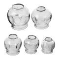 Glass Massage Cups for Lymphatic or Fire Cupping (Set of 5 cups). 
