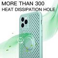【Miga Plaza】Soft Silicone Heat dissipation Phone Case For iPhone 12 Pro Max 12 mini 11 Pro Max X XR XS Max SE  8 7 Plus Hollow Magnetic Ring Holder Stand Cover. 