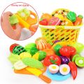 6/10/13/18pcs/20pcs/37pcs/set Housekeeping Toys education toys for baby color random surwish plastic fruit vegetables cut toys. 