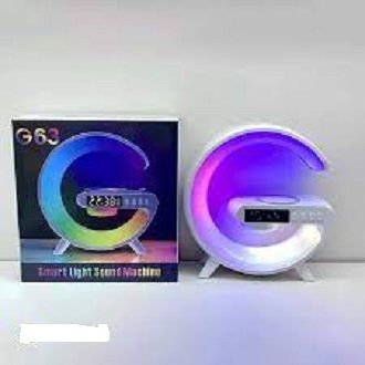 G63 G Shaped Lamp - Bluetooth Speaker For PC & Mobile - 15W Wireless Charger - Digital Alarm Clock - Mini Portable Speaker - Lamp For Bedroom Side Table & Study Table - Night Light - Show Piece For Room Decoration