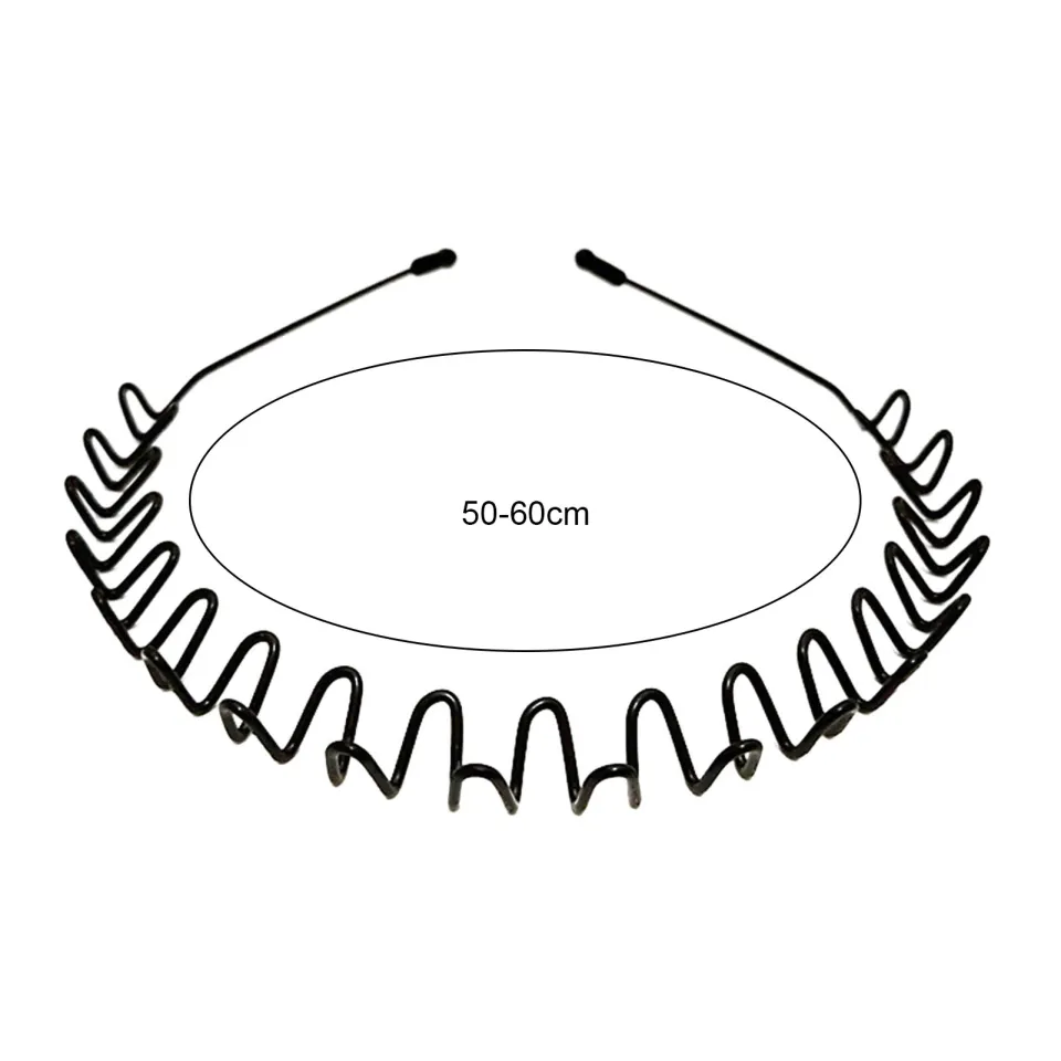 Metal Headband Unisex Elastic Metal Wavy Hair Hoop Anti-slip