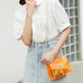 Jelly color Fashion bag Unique PVC material Pillow shape Transparent bag Small square bag for Casual Party Travel Daily Women's accessory. 