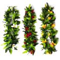 Luau Leis 3 Pcs  Flowers Tropical Hawaiian Lei Leaf Necklaces for Hula Costume and Beach Party. 