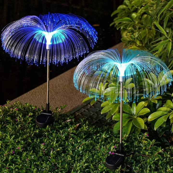 Jellyfish Solar Lights For Garden Multicolors Pack of 2 /Outdoor Solar Light, 2 Pieces Solar Light for Jellyfish, 7 Colour Changing Solar Lights, Decorative Light, Waterproof IP65 for Garden, Lawn, Terrace, Wedding, Party