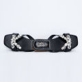 Stylish Trendy Unique Slides Having Crystal Stone Strips on the top For women. 