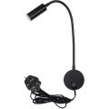 Youngine Flexible Gooseneck Plug in Reading Lamp Art Works Show Accent Light Wall Mount Sconce Spot Lamp Fixture with On/Off Switch (01BlackWarm) Warm white. 