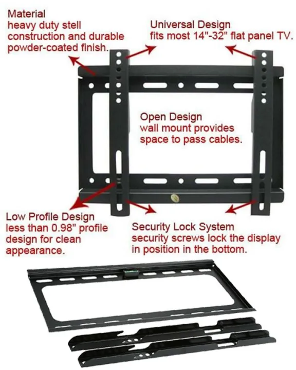 NICE%20Steel%20LED%20LCD%20TV%20Wall%20Mount%20Bracket%20Stand%2014-42"%20for%20Samsung%20Sony%20-%20Image%209