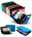 security card wallet Men Aluminum  Card Holder Blocking Hard Case Wallet Solid Credit Anti-RFID Scanning Protect Holder Business Office School. 