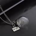 Fashion Wish Sign Glass Ball Bulb Dandelion Pendant Chain Necklace Women Jewelry. 