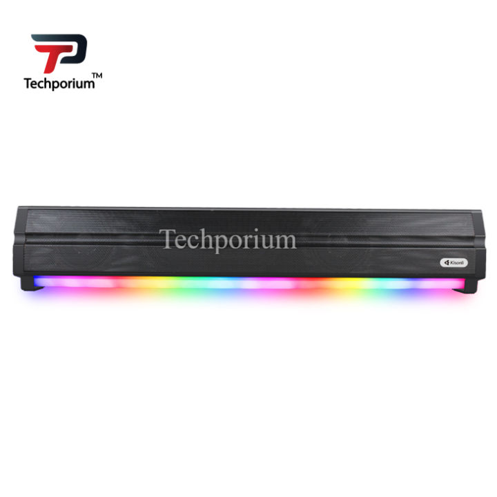 Kisonli LED-802 RGB Wireless Bluetooth 5.3 Soundbar Modern Retro Design ...