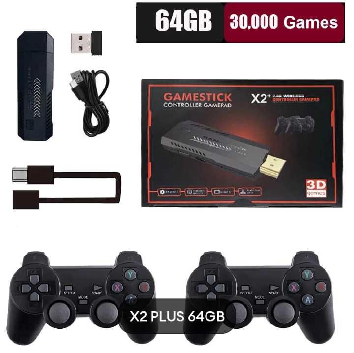 Game%20Stick%20X2%20Plus%2064GB%2037,000%20Plus%20Games%204K%20Game%20Stick%203D%20HD%20Retro%20Video%20Game%20Console%202%20Wireless%20Controller%2030%20plus%20Emulator%20For%20PS1/N64/DC%20MORE%20-%20Image%202