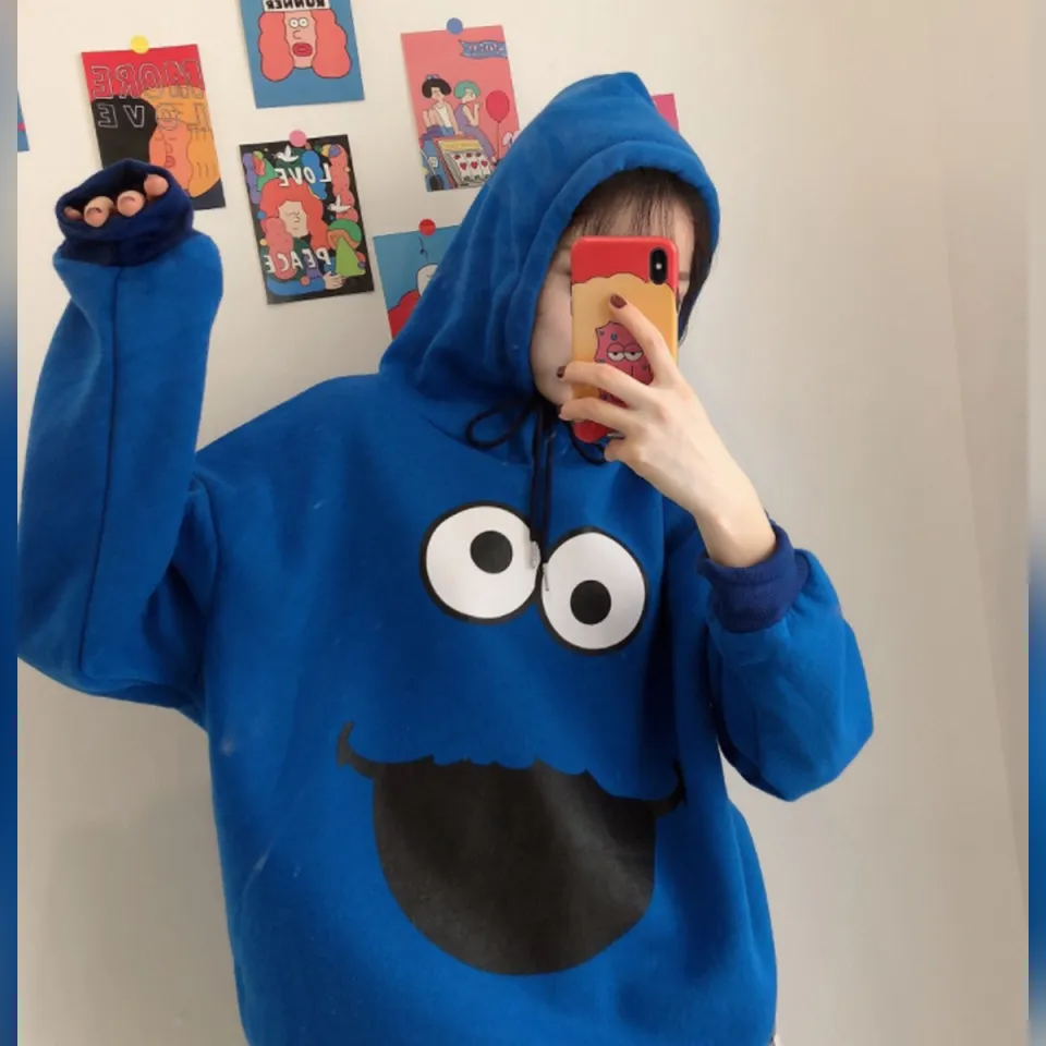 Khanani s Cookie monster funny printed pullover hoodie for women Daraz.pk