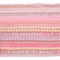 Pink Color Crystal Glass Beads Loose Space Beads for Bracelet Necklace DIY Jewelry Craft Making Accessories. 