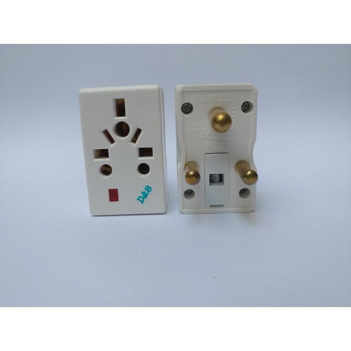 15AMP Multi Plug Adapter with Fuse for Power Plug | M Type Power Socket Multi Plug