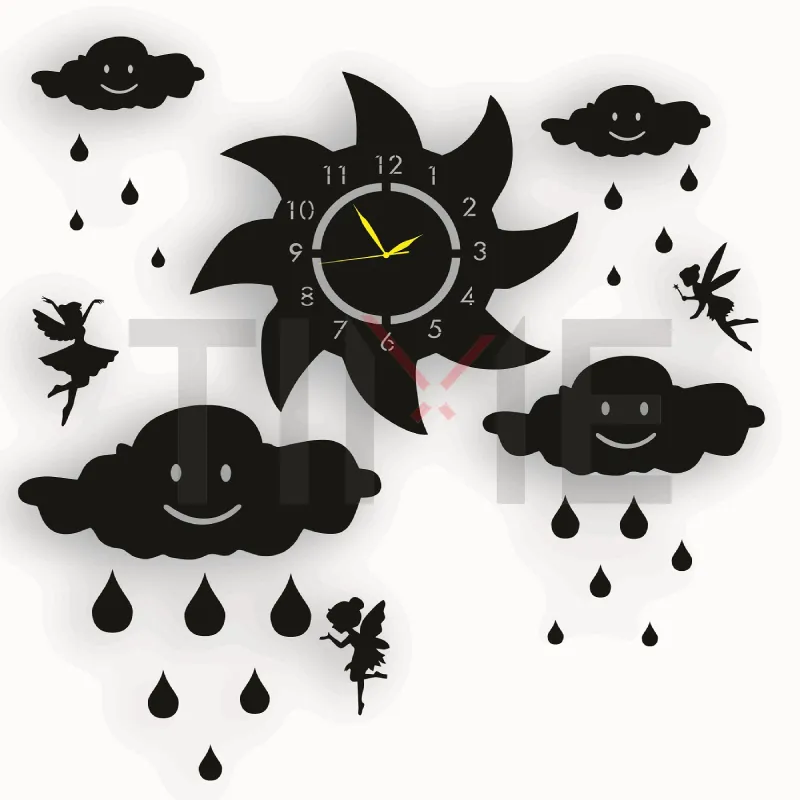 Cloud wall clock / Sun with cloud clock