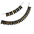 Happy Anniversary Banner Black and White Colour - Decorations Set. 