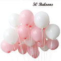 Jumbo Size Unicorn 5 Pcs.  Foil Balloons Set in Pink Color For Birthday - Party and Home Decoration - Pink and White balloons - Unicorn Cake Topper for Unicorn Birthday Theme. 
