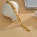 【HOT】 Punk Cool Style Gold Color Simple Chain Bracelet For Men. 
