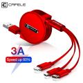 Cafele Retractable 3 in 1 Usb Cable For iPhone Micro USB Type C Cable Fast Charging Portable Cable lighting usb c. 