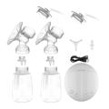 Portable Electric Breast Pump BPA Free PP Fast Sucking Dual Breastfeeding Pump w/Milk Bottles. 