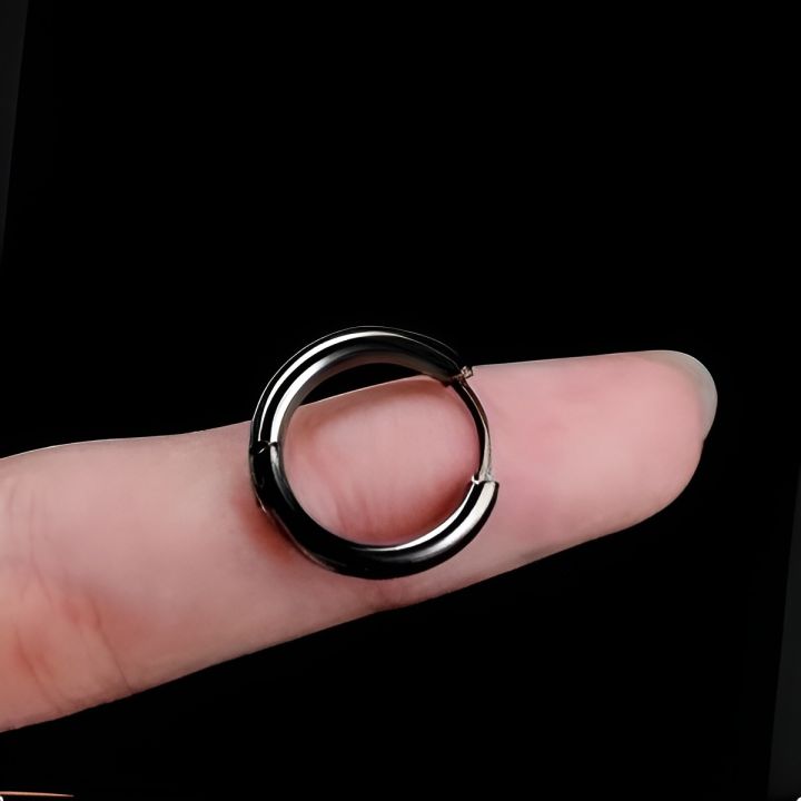 1%20Pair%20(2%20Pcs)%20Hoop%20Stud%20Earrings%20Set%20-%20Unisex%20Stainless%20Steel%20Earrings%20for%20Boys%20Ear%20Tops%20for%20Boys%20%20-%20Black%20Earrings%20for%20Girls%20-%20Ear%20Rings%20for%20Boys%20Earings%20-%20Bts%20Jewellery%20-%20Image%205