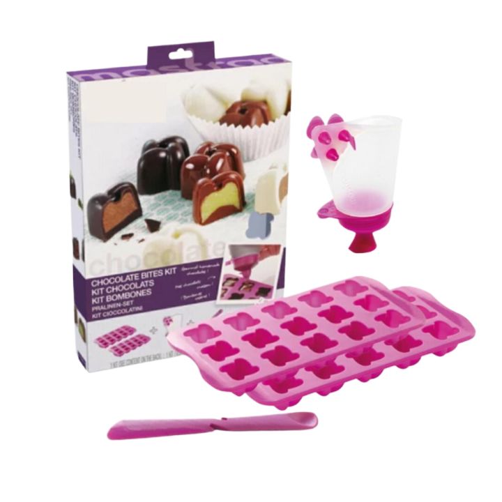 Silicone Chocolate Mold Kit with Silicone Piping Bottle Three Nozzles and Spatula