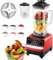 Silver Crest Heavy Duty German Powerful Blender 2 in 1 4500 Watts Power full motor 2L Large capacity Unbreakable Jug and 700ML Chopper Multifunctional Blender For Smoothie, Milkshake Juicer, Ice Crusher, Electric Grain Grinder, 15 Rotating Speeds, RED , |. 
